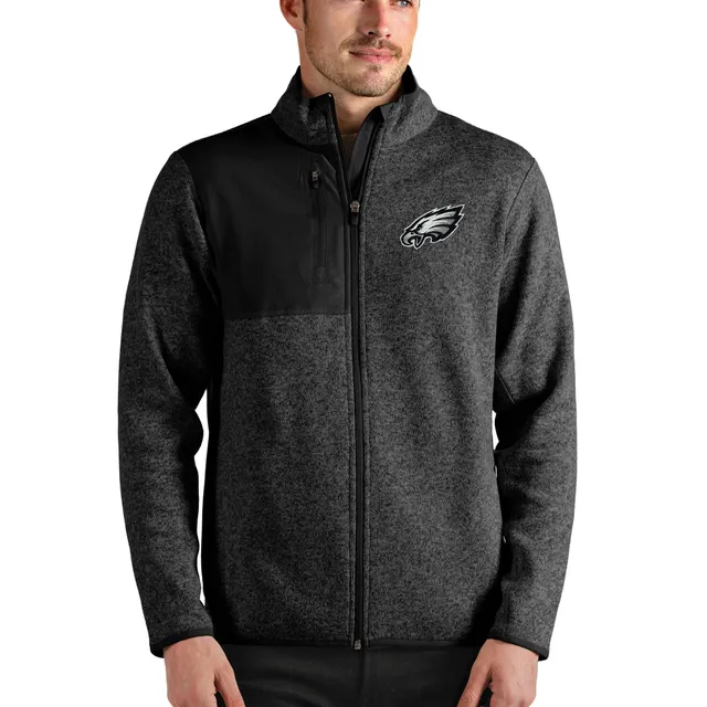 Women's Antigua Black/Charcoal Philadelphia Eagles Generation Full-Zip Jacket Size: Medium