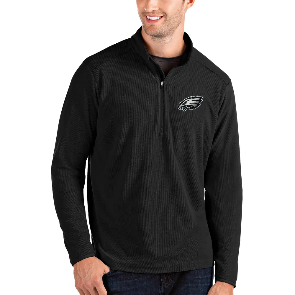 Philadelphia Eagles Antigua Women's Throwback Logo Fortune Half-Zip Pullover  Jacket - Oatmeal