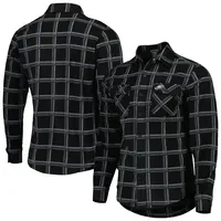 Veste-chemise boutonnée en flanelle noire pour homme des Philadelphia Eagles, modèle Industry, Antigua