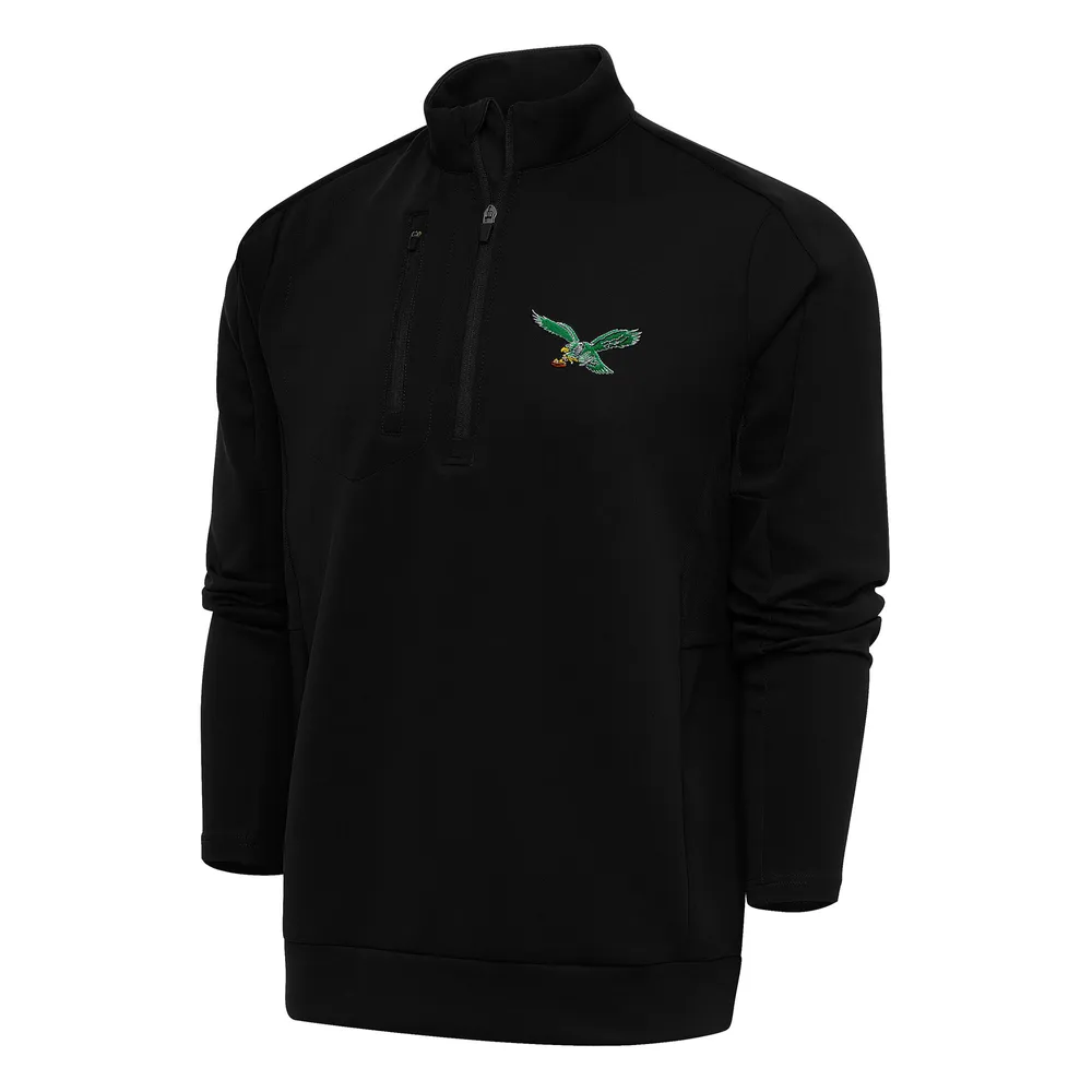 Men's Antigua Midnight Green Philadelphia Eagles Logo Victory Pullover  Hoodie 