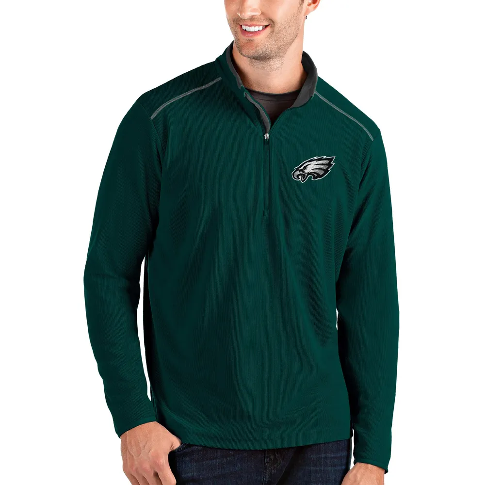 Philadelphia Eagles Antigua Tonal Logo Pace Quarter-Zip Pullover