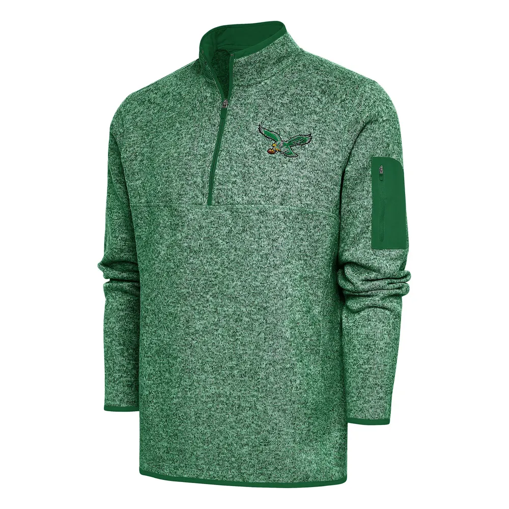 Antigua Men's Philadelphia Eagles Fortune Quarter-Zip Oatmeal Pullover