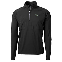 Pull-over rétro en tricot hybride recyclé à quart de zip pour homme, noir, des Philadelphia Eagles, Cutter & Buck