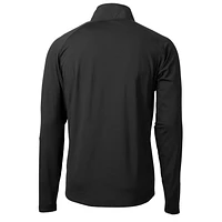 Pull-over rétro en tricot hybride recyclé à quart de zip pour homme, noir, des Philadelphia Eagles, Cutter & Buck