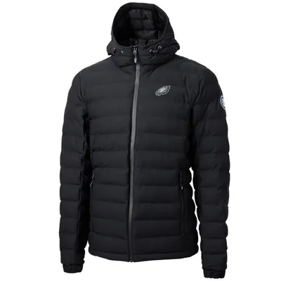 Men's Cutter & Buck Black Philadelphia Eagles Helmet Mission Ridge Repreve Eco Insulated Puffer Full-Zip Jacket