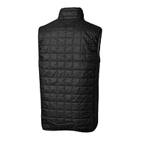Gilet matelassé isolant entièrement zippé Rainier PrimaLoft Eco pour homme, noir, avec logo rétro des Philadelphia Eagles, Cutter & Buck