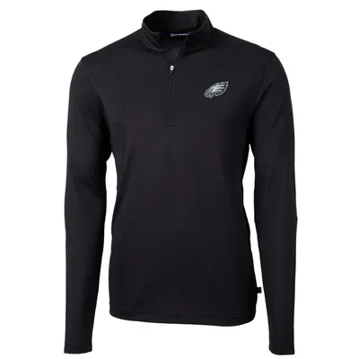 Philadelphia Eagles Cutter & Buck Virtue Eco Pique Recycled Quarter-Zip Pullover Jacket