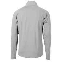 Pull-over rétro hybride en tricot recyclé à quart de zip pour homme, gris, des Philadelphia Eagles, Cutter & Buck