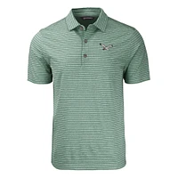 Polo recyclé extensible à rayures écologiques et chinées pour homme Cutter & Buck, vert chiné, des Philadelphia Eagles