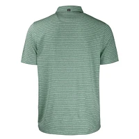 Polo recyclé extensible à rayures écologiques et chinées pour homme Cutter & Buck, vert chiné, des Philadelphia Eagles
