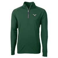 Pull zippé quart de tour en tricot extensible recyclé vert Philadelphia Eagles pour homme, Cutter & Buck Hunter