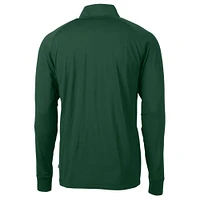Pull zippé quart de tour en tricot extensible recyclé vert Philadelphia Eagles pour homme, Cutter & Buck Hunter