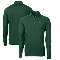Pull-over rétro en tricot extensible et recyclé Adapt Eco Knit pour homme, vert nuit, avec fermeture éclair quart de tour, des Philadelphia Eagles