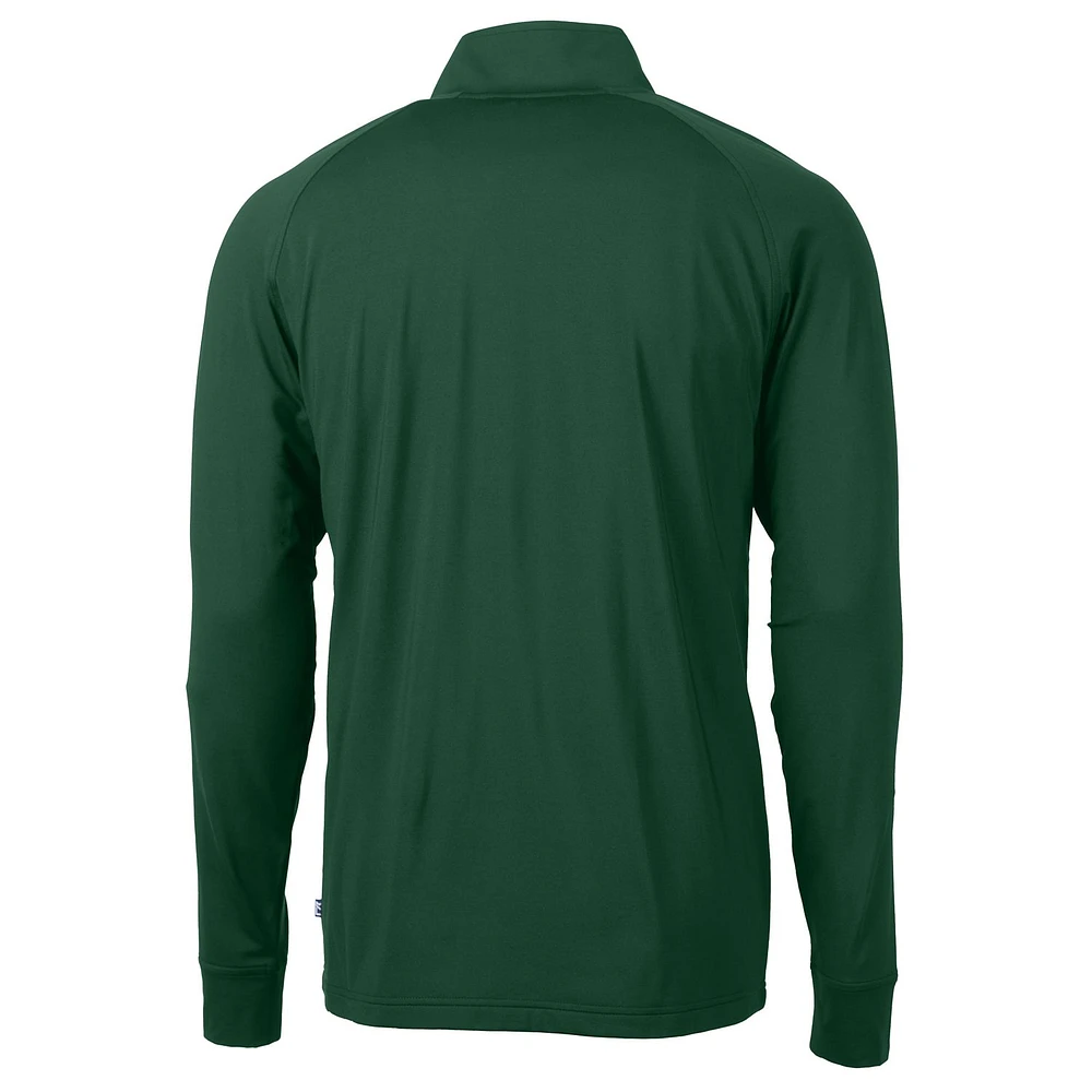 Pull-over rétro en tricot extensible et recyclé Adapt Eco Knit pour homme, vert nuit, avec fermeture éclair quart de tour, des Philadelphia Eagles
