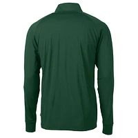 Pull-over rétro en tricot extensible et recyclé Adapt Eco Knit pour homme, vert nuit, avec fermeture éclair quart de tour, des Philadelphia Eagles