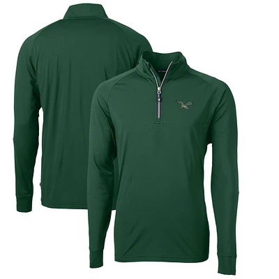 Pull-over rétro en tricot extensible et recyclé Adapt Eco Knit pour homme, vert nuit, avec fermeture éclair quart de tour, des Philadelphia Eagles