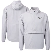 Veste anorak demi-zipée en tricot recyclé Charter Eco Knit pour homme, Cutter & Buck Silver, des Philadelphia Eagles