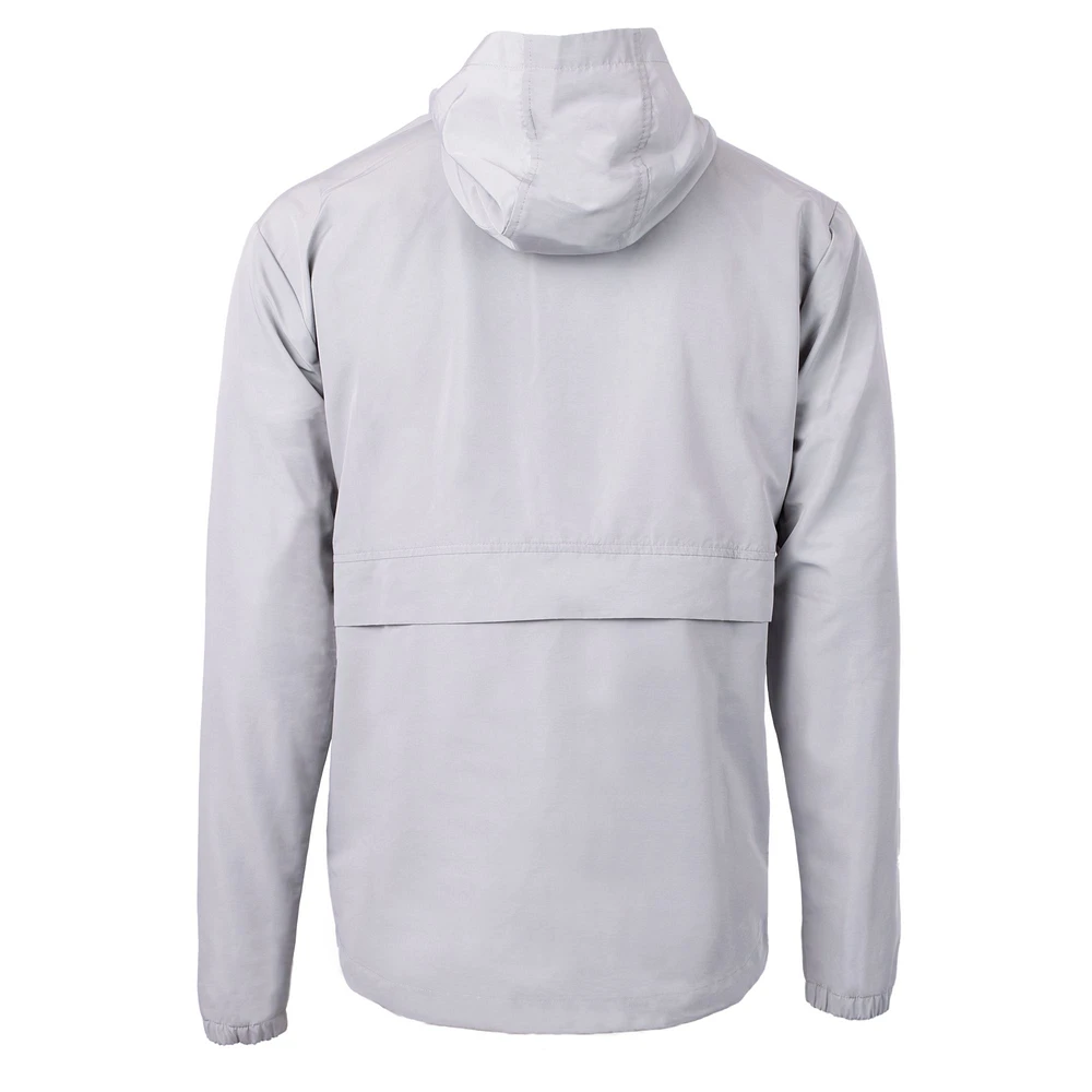 Veste anorak demi-zipée en tricot recyclé Charter Eco Knit pour homme, Cutter & Buck Silver, des Philadelphia Eagles