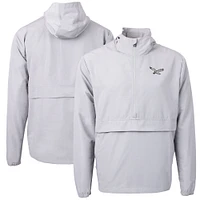 Veste anorak demi-zipée en tricot recyclé Charter Eco Knit pour homme, Cutter & Buck Silver, des Philadelphia Eagles