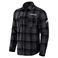 Men's Darius Rucker Collection by Fanatics Black Philadelphia Eagles Plaid Button-Up Shirt