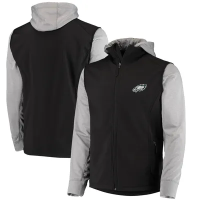 Veste Dunbrooke Alpha Eagles de Philadelphie entièrement zippée pour homme, noir/gris