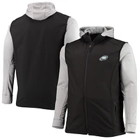 Veste à capuche entièrement zippée Dunbrooke pour hommes, noir/gris, Philadelphia Eagles Big & Tall Alpha