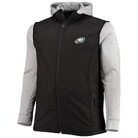 Veste à capuche entièrement zippée Dunbrooke pour hommes, noir/gris, Philadelphia Eagles Big & Tall Alpha