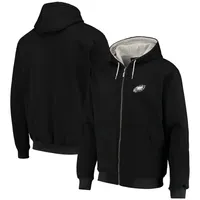 Men's Dunbrooke Black Philadelphia Eagles Craftsman Thermal-Lined Full-Zip Hoodie