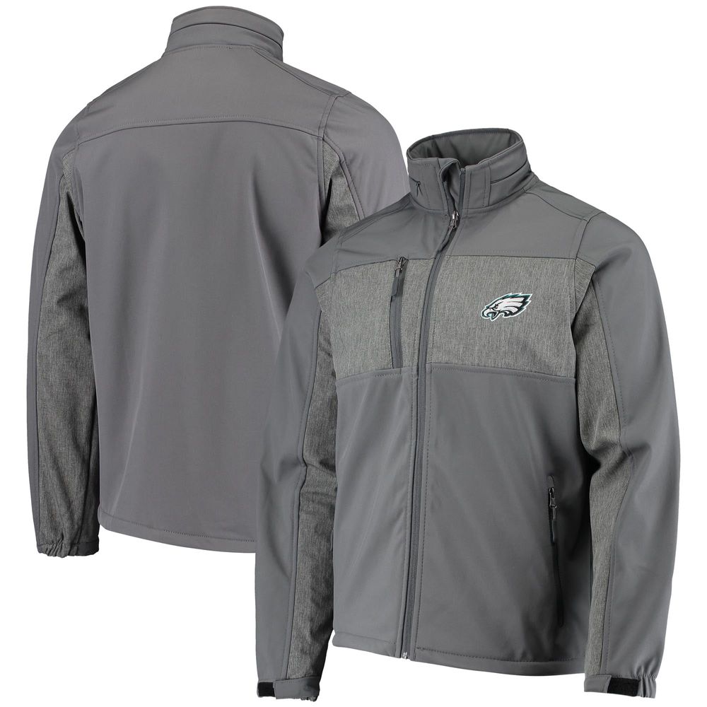 Men's Dunbrooke Graphite Philadelphia Eagles Circle Zephyr Softshell Full-Zip Jacket