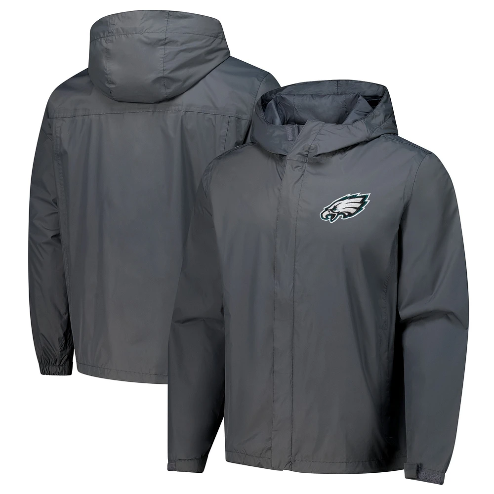 Veste à capuche zippée et imperméable Dunbrooke Graphite Philadelphia Eagles Tropic pour homme