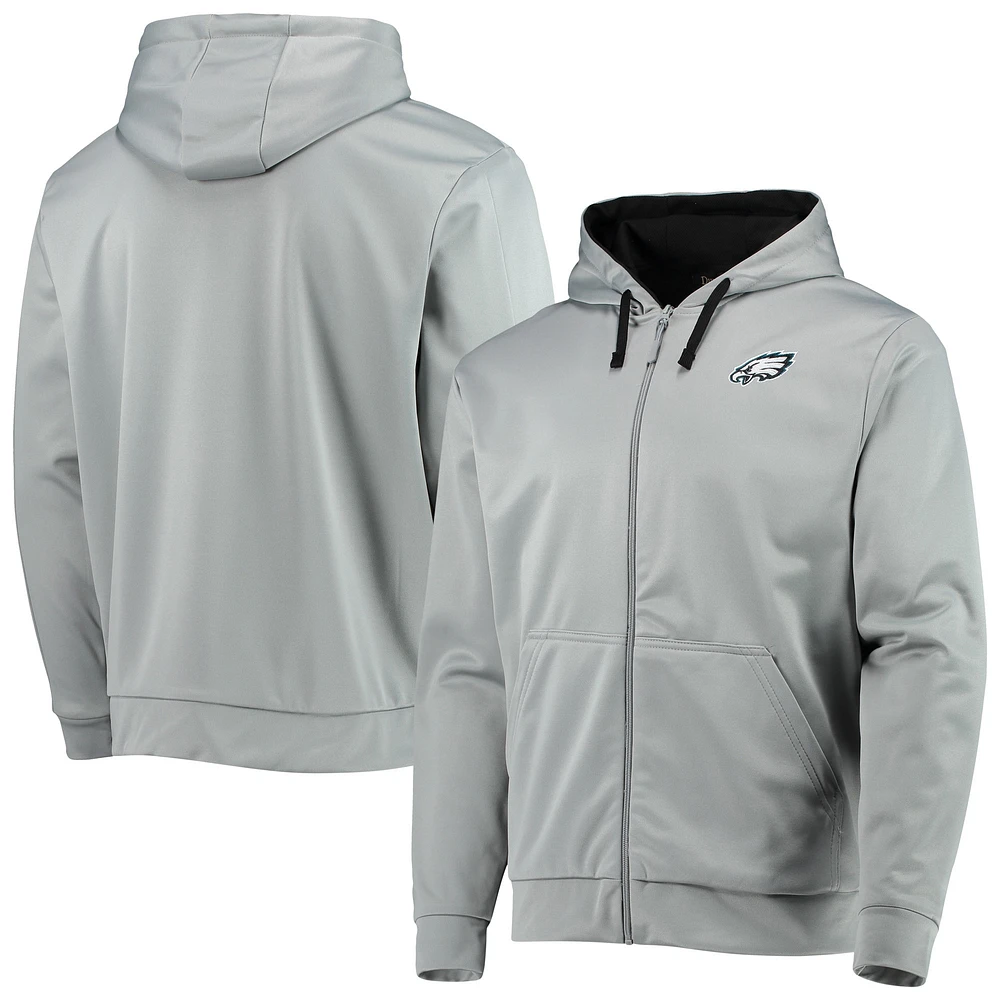 Sweat à capuche entièrement zippé Dunbrooke Eagles de Philadelphie Apprentice pour homme, gris/noir