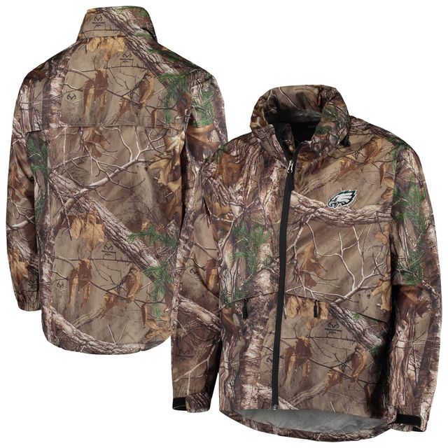 Dunbrooke Realtree Camo Philadelphia Eagles Circle Sportsman Veste imperméable compressible entièrement zippée pour homme