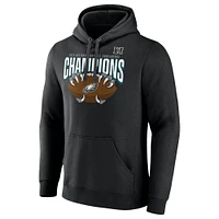 Men's Fanatics  Black Philadelphia Eagles 2024 NFC Champions Hometown Not Done Fleece Pullover Hoodie