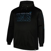 Sweat à capuche en polaire noir Philadelphia Eagles Fanatics pour hommes, grande taille