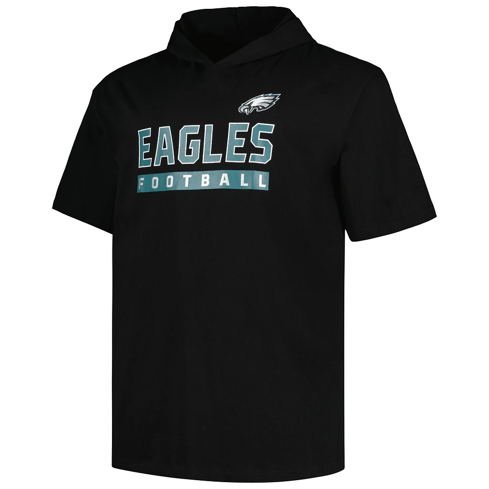 T-shirt à capuche noir Big & Tall Fanatics pour hommes des Eagles de Philadelphie