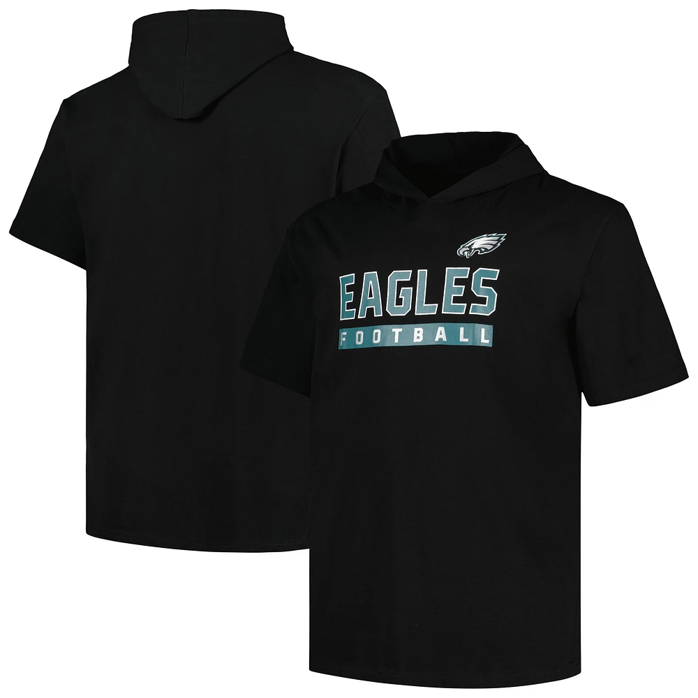 T-shirt à capuche noir Big & Tall Fanatics pour hommes des Eagles de Philadelphie