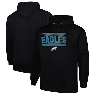 Sweat à capuche noir Philadelphia Eagles Big & Tall Pop pour hommes Fanatics