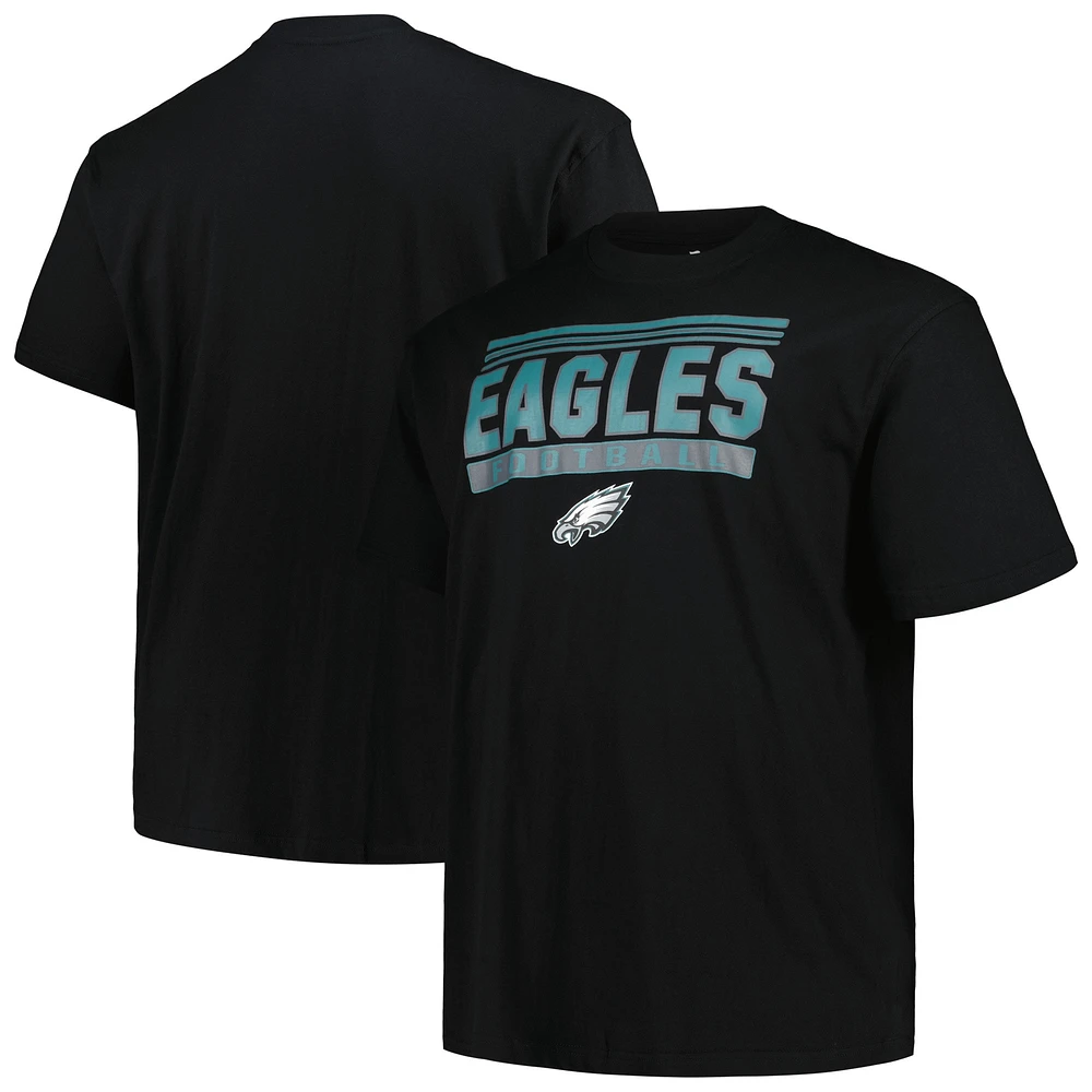 T-shirt pop noir Big & Tall Fanatics pour hommes des Eagles de Philadelphie