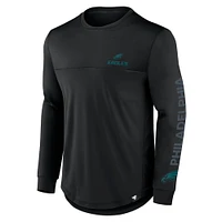 Men's Fanatics Black Philadelphia Eagles Blackout Long Sleeve T-Shirt