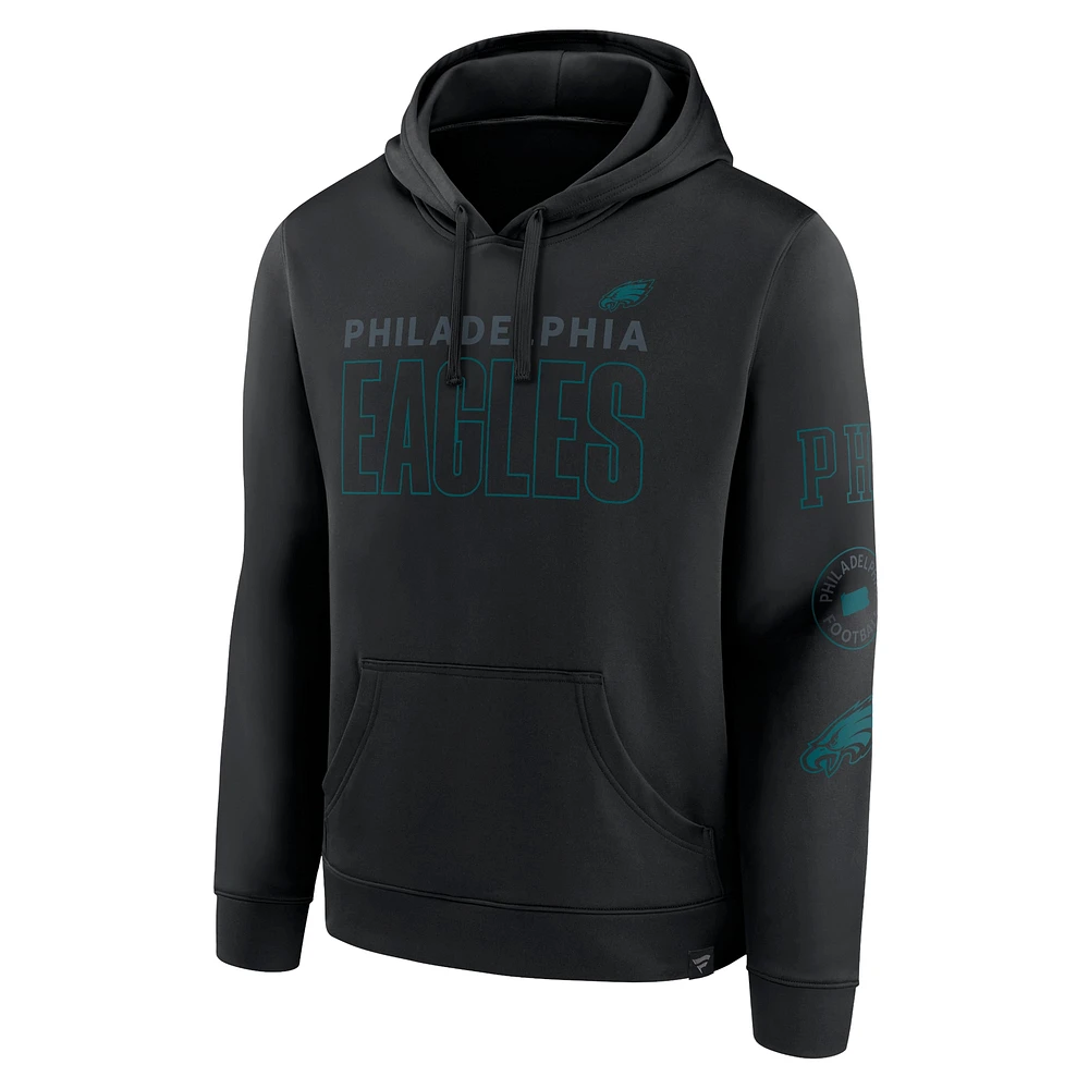 Men's Fanatics Black Philadelphia Eagles Blackout Pullover Hoodie