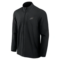 Veste tissée entièrement zippée Fanatics noire Philadelphia Eagles Front Office pour hommes