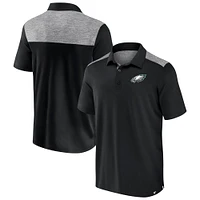 Polo noir Long Shot Fanatics pour hommes des Eagles de Philadelphie