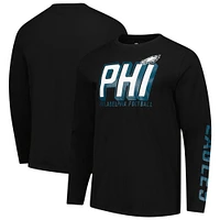 T-shirt à manches longues noir pour homme Fanatics Philadelphia Eagles