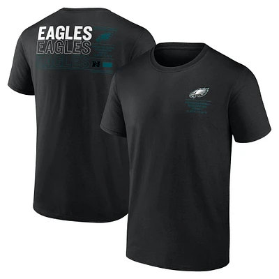 T-shirt Fanatics pour homme avec statistiques répétées des Philadelphia Eagles noir