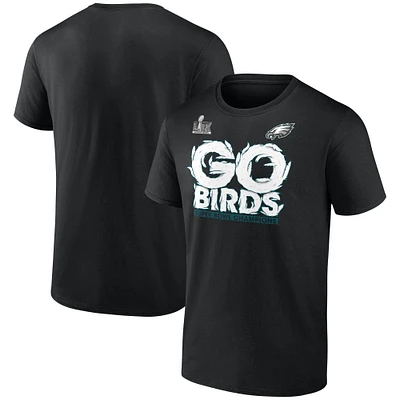 T-shirt Fanatics pour hommes noir Philadelphia Eagles Super Bowl LIX Champions Big & Tall Hometown