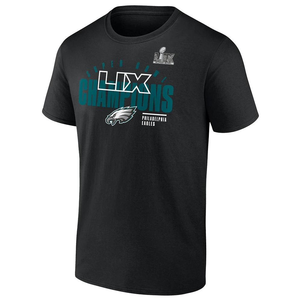Men's Fanatics Black Philadelphia Eagles Super Bowl LIX Champions Big & Tall Iconic Victory T-Shirt