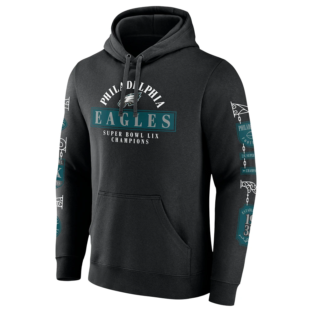 Men's Fanatics Black Philadelphia Eagles Super Bowl LIX Champions Big & Tall Pullover Hoodie