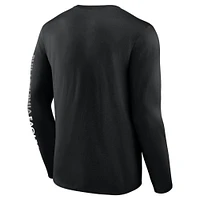 T-shirt à manches longues Fanatics pour hommes Philadelphia Eagles Super Bowl LIX Champions On Top Go Birds noir