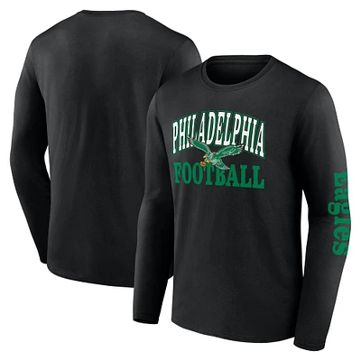 Men's Fanatics Black Philadelphia Eagles Vintage Combo Up Two Long Sleeve T-Shirt