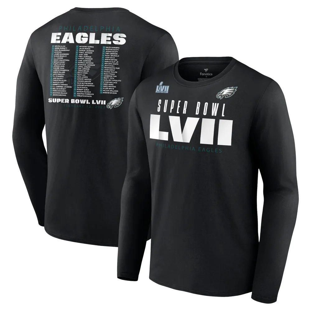 Lids Philadelphia Eagles Fanatics Branded Super Bowl LVII Varsity Team  Roster Big & Tall Long Sleeve T-Shirt - Black